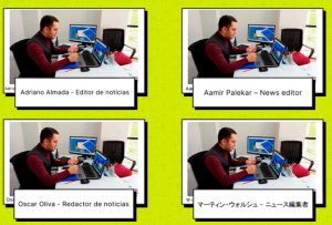 Páginas falsas apresentam suposto diretor de programa de televisão testando plataformas de investimento; fotos idênticas atribuem nomes diferentes ao homem na foto. Imagem: reprodução